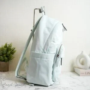 light blue Tory Burch backpack Tory Burch Perry Mixed-Stitch Nylon Backpack | Bloomingdale main image 4